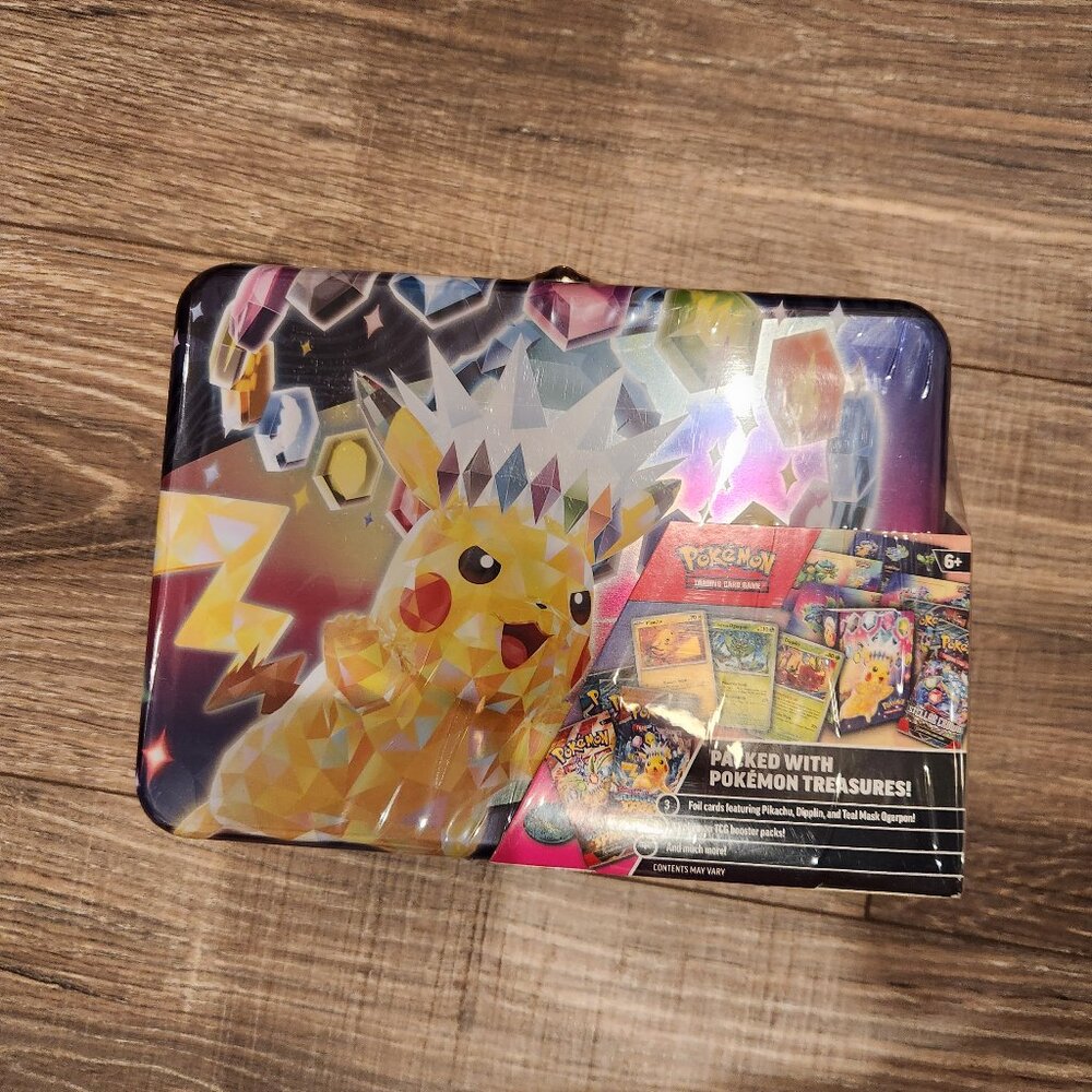 Pokemon Collectors Treasure Chest Tins Lunch Boxes Pikachu